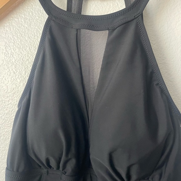 NWT Cupshe Plus Size Black Mesh High Neck One Piece Swimsuit Size 0x Cutout - Picture 3 of 9